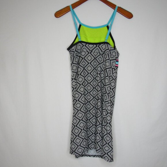 Title Nine Black Abstract Print Stretch Coverup Swimdress Women's S Small - Picture 7 of 8